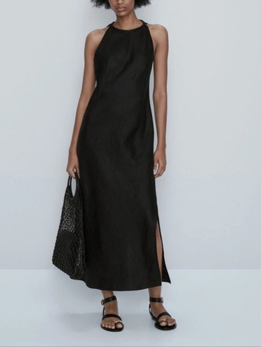 Massimo Dutti Linen Halter Dress, Size XS